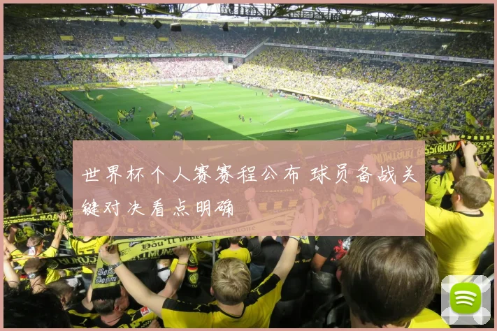 世界杯个人赛赛程公布 球员备战关键对决看点明确